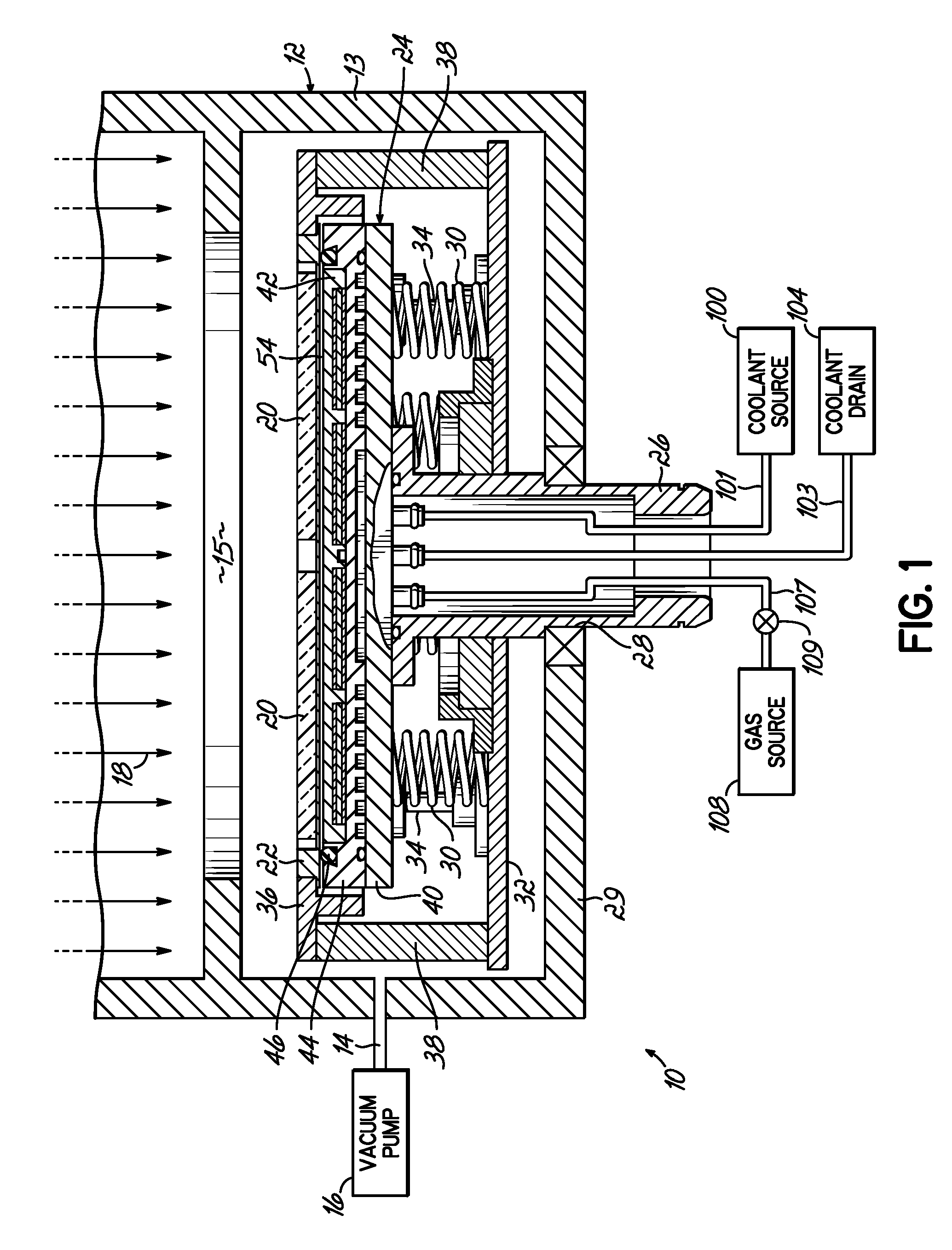 Apparatus and methods for managing the temperature of a substrate in a high vacuum processing system