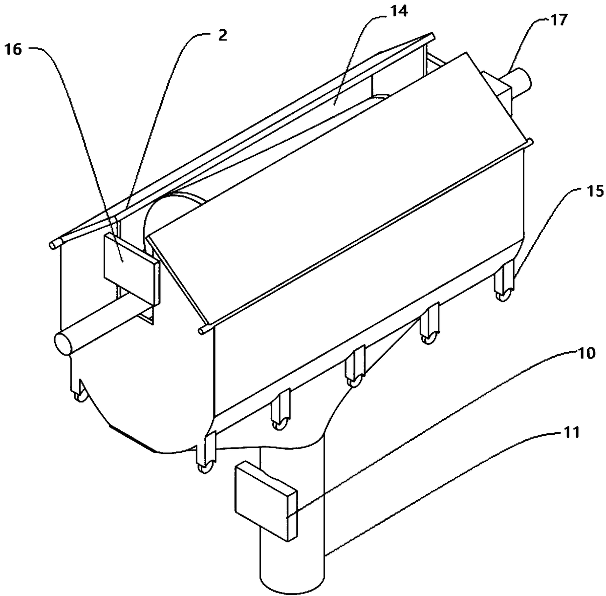 Conical cylinder type soil screening device for soil remediation