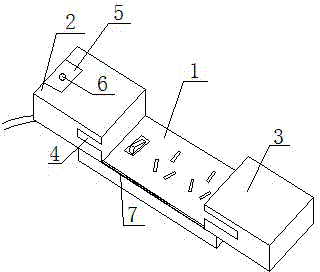 Electric socket type power supply surge protection device with lighting dustproof shell