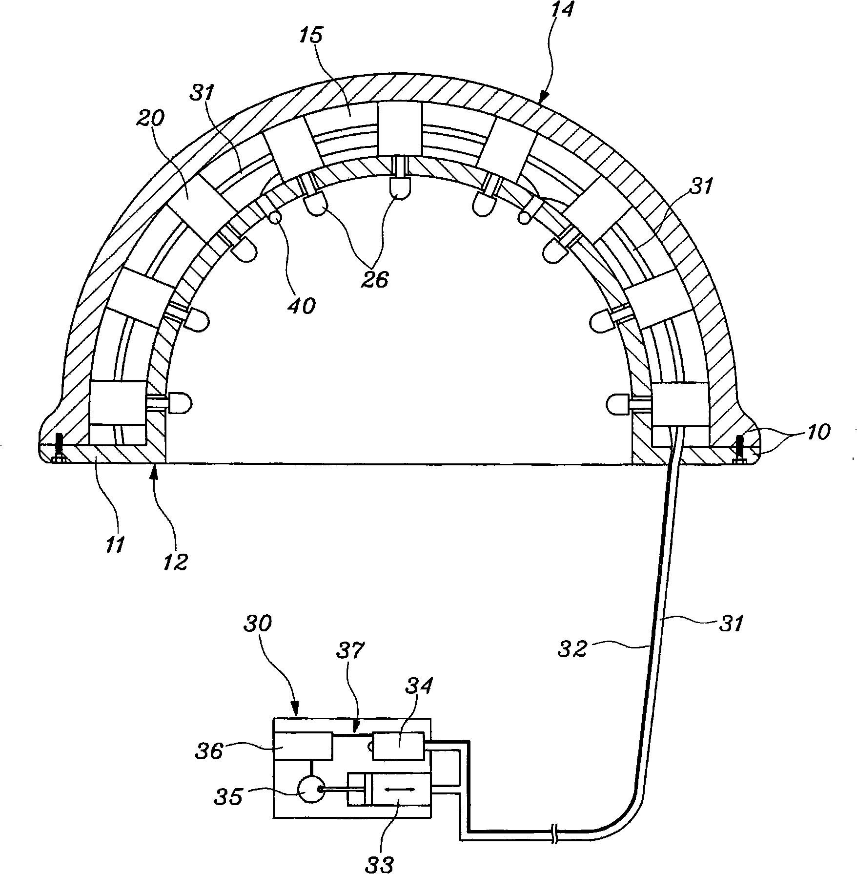 Apparatus for head acupressure using air pressure