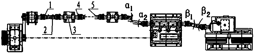 Universal coupling ground shaft for strand rope machine