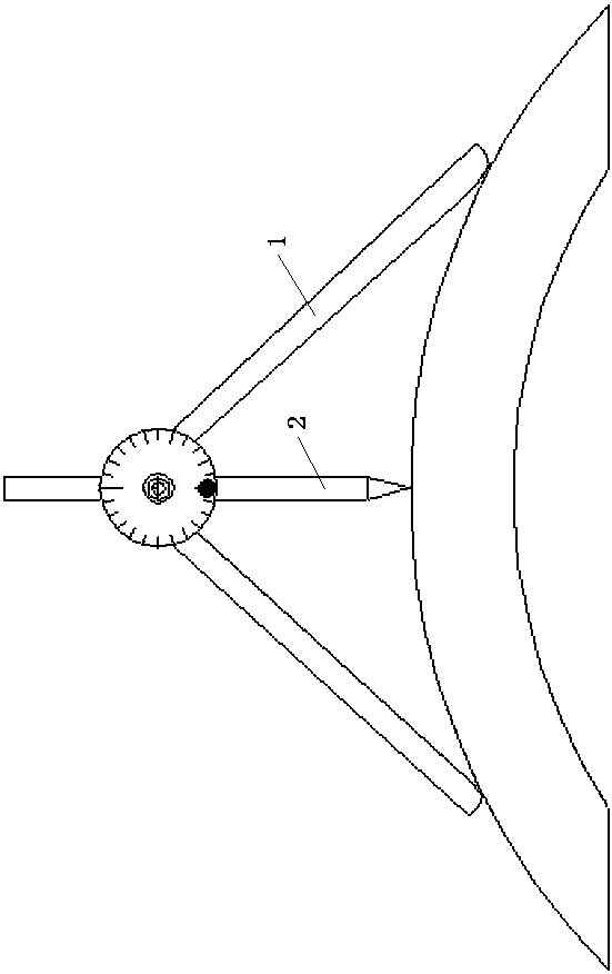 An arc surface center measuring instrument and center measuring method