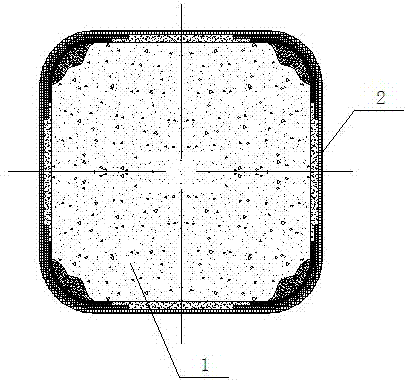 A frp reinforced rectangular column with corner reinforcement and its construction method