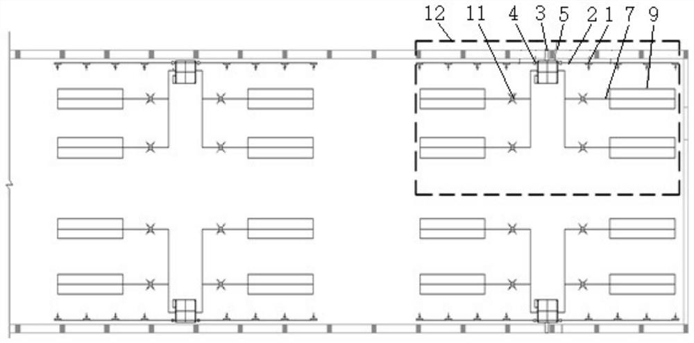 Partitioned joint control purification system for plant dust treatment