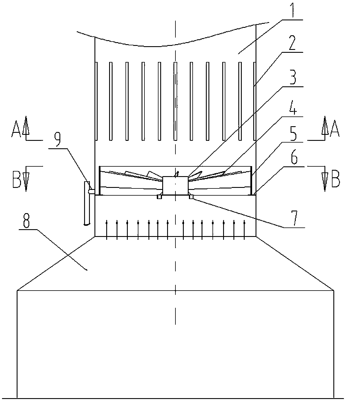 Dehydration device for wet electric precipitation outlet exhaust chimney