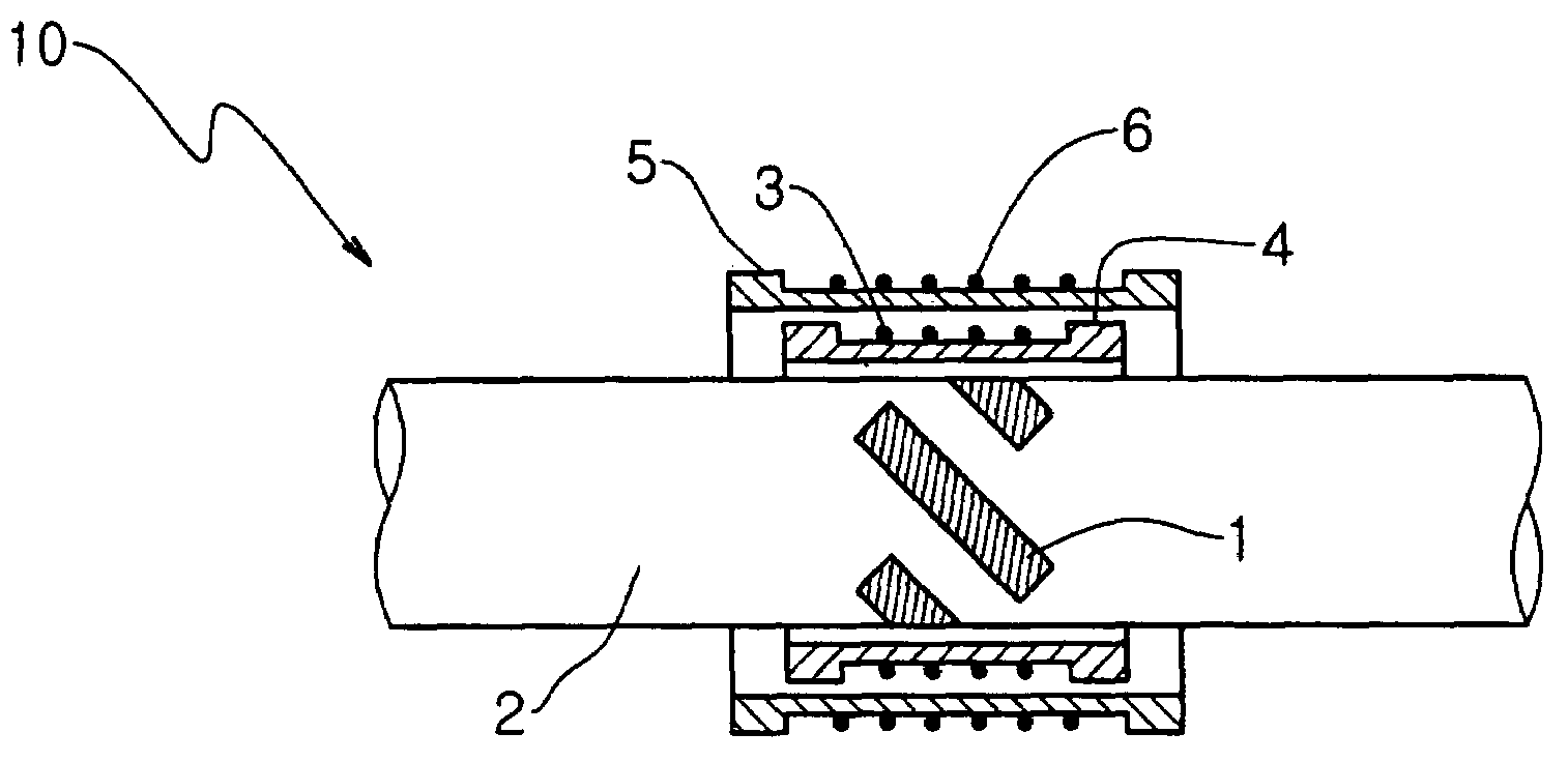 Transducer for generating and measuring torsional waves, and apparatus and method for structural diagnosis using the same