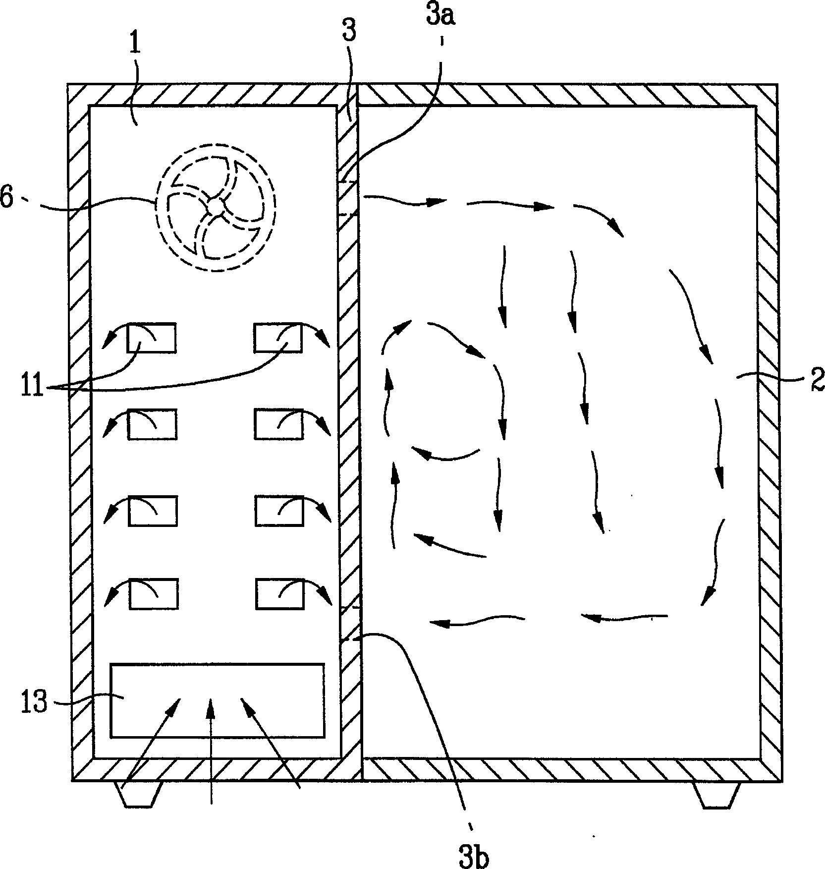 Independent refrigeration electric refrigerator