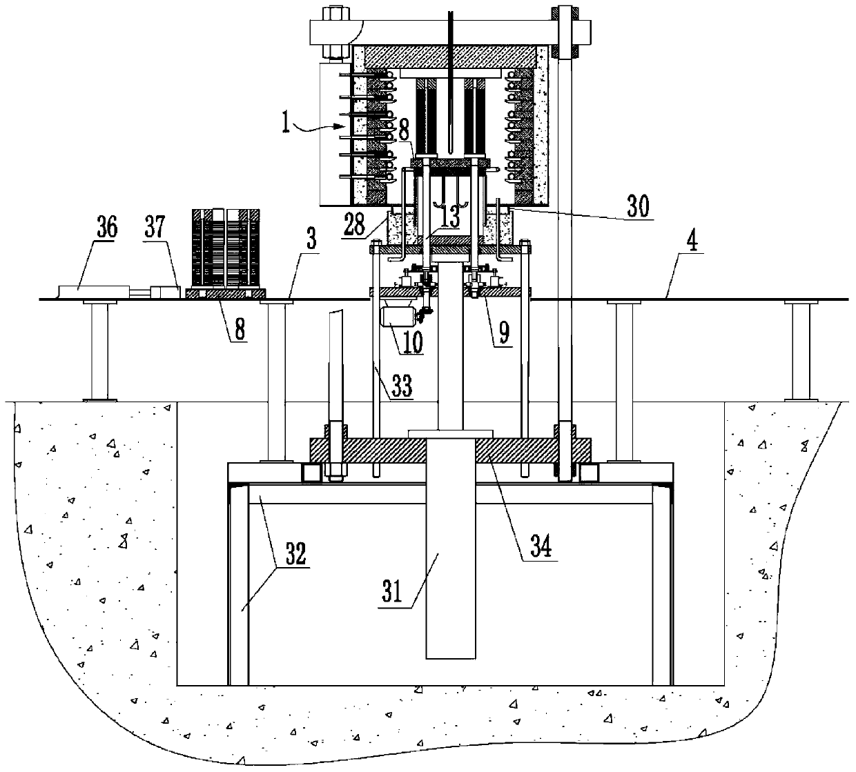 Diamond saw blade rotary sintering furnace and rotary sintering process