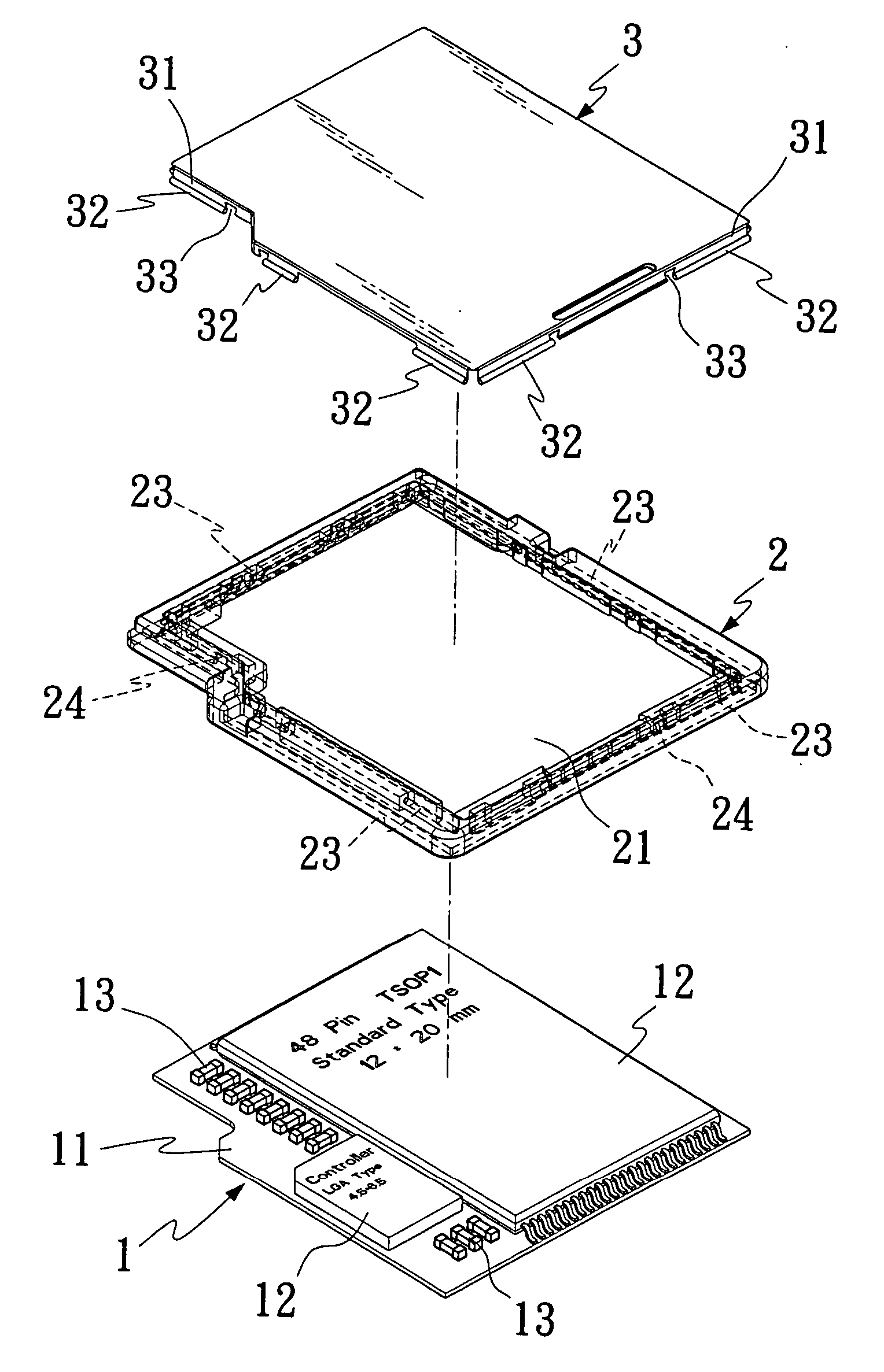 Packaging structure of mini SD memory card