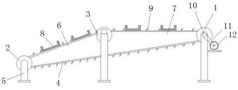 A transmission device for air conditioner top cover processing