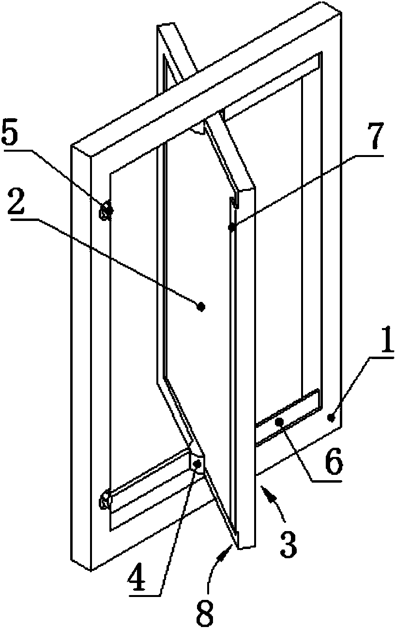 Glass window with window sash capable of being rotated freely