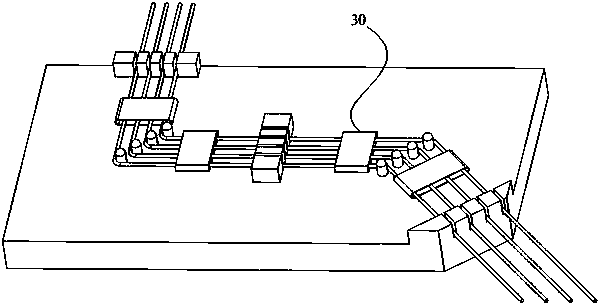 A conductive core wire harness forming tool and forming method