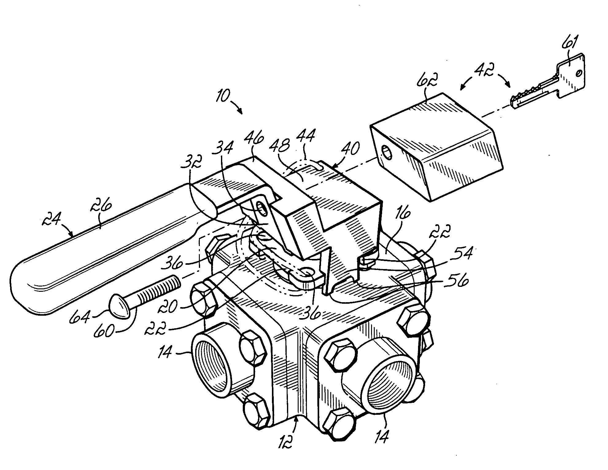 Quarter turn valve locking device