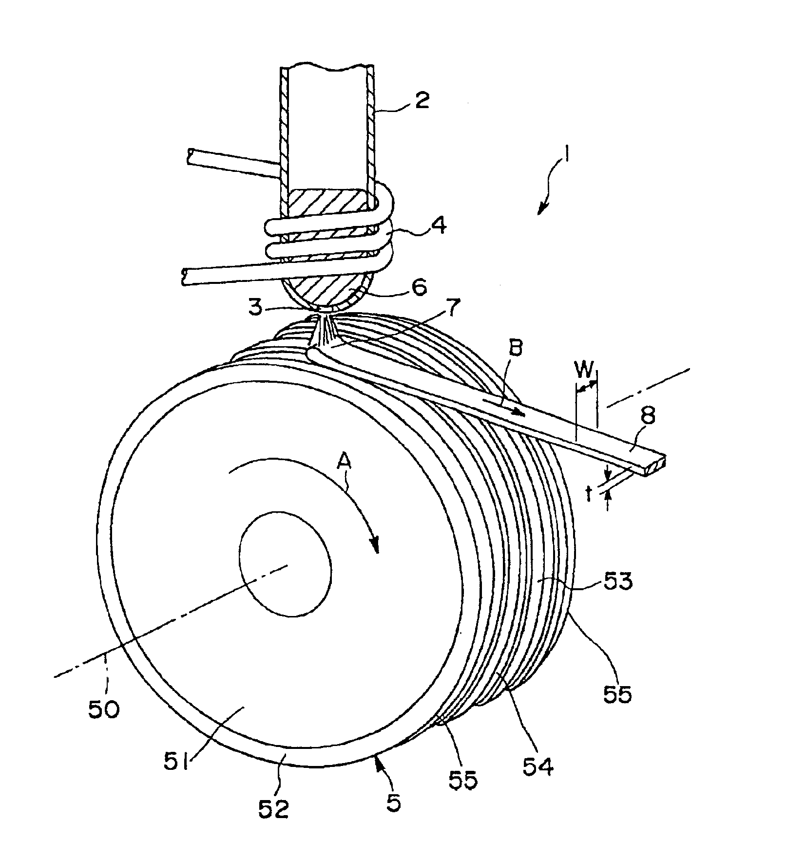 Cooling roll, ribbon-shaped magnetic materials, magnetic powders and bonded magnets