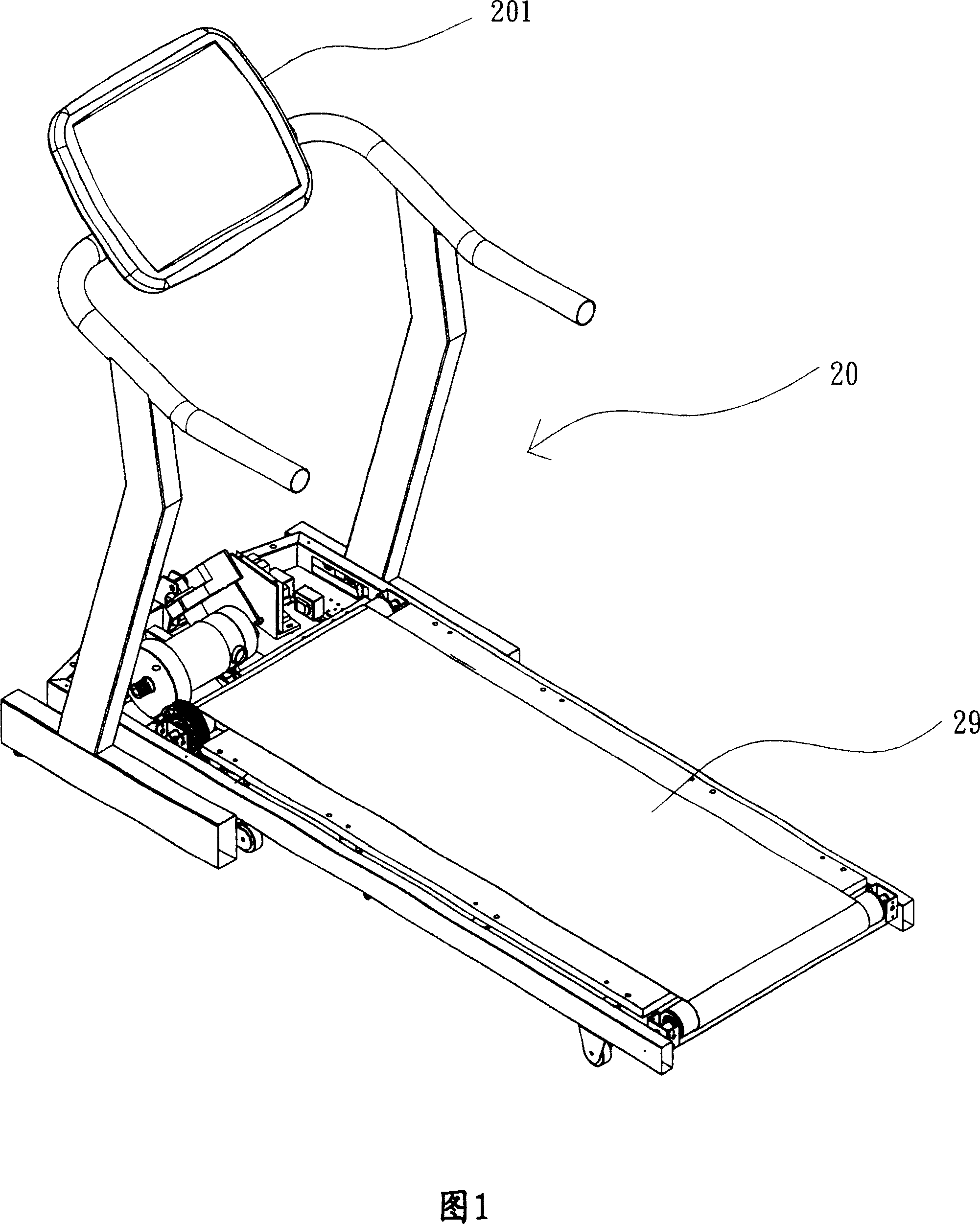 System to adjusting running machine running belt velocity according to the current loading difference