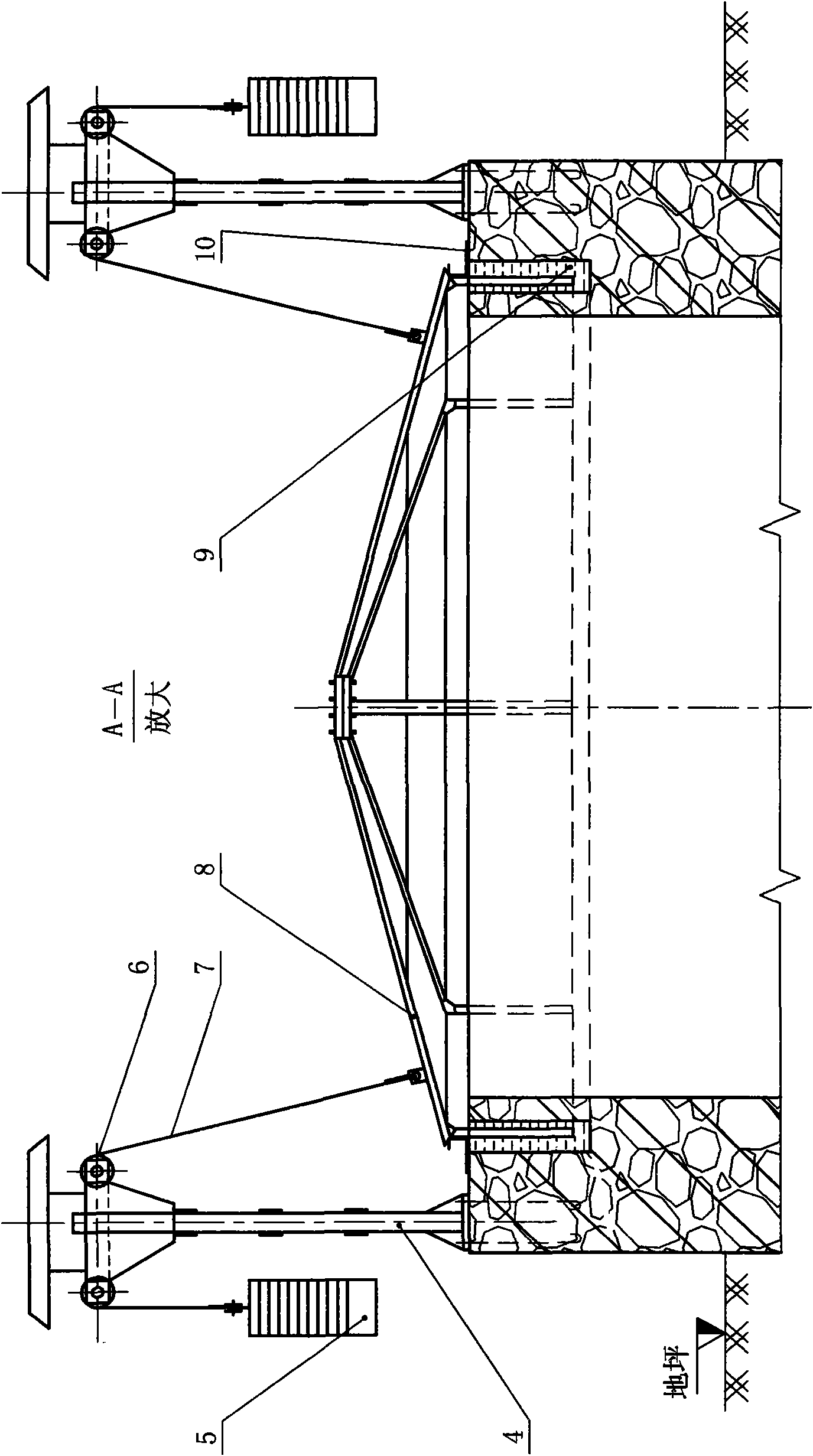 Vertical ventilating shaft explosion door capable of automatically resetting after blast release and pressure relief