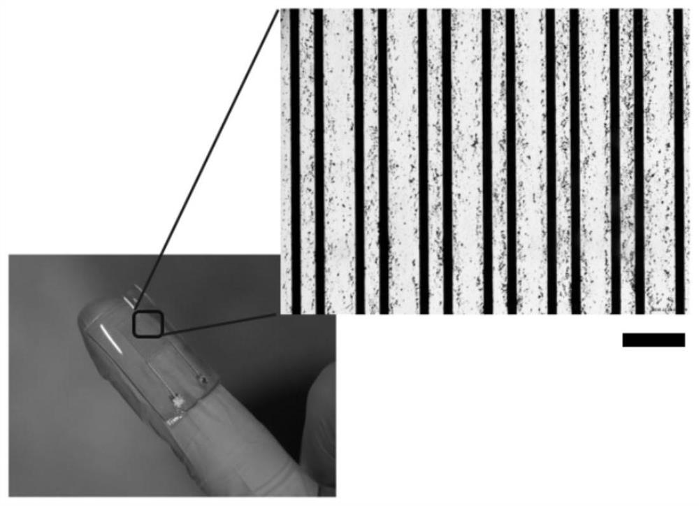 Strain sensor and virtual keyboard based on liquid metal patterning technology