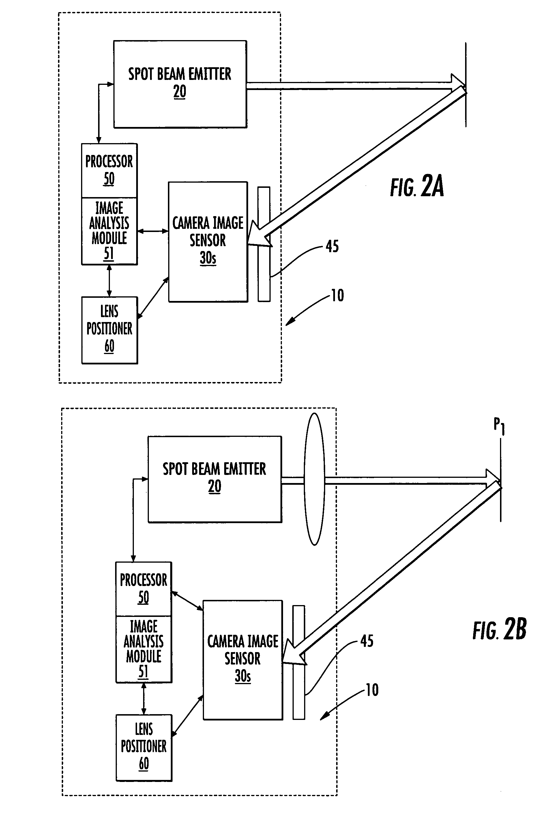 Digital cameras with triangulation autofocus systems and related methods