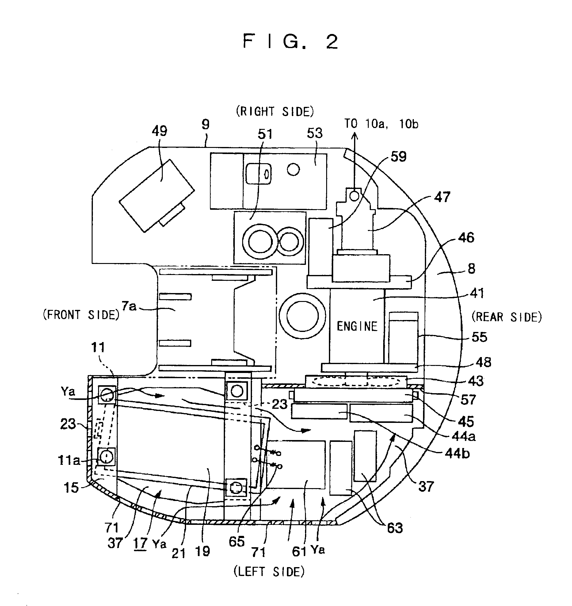 Device arrangement structure for hybrid construction equipment