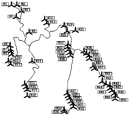 Mountainous region wind power farm model blower fan mechanical power calculating method based on wind speed variation coefficient