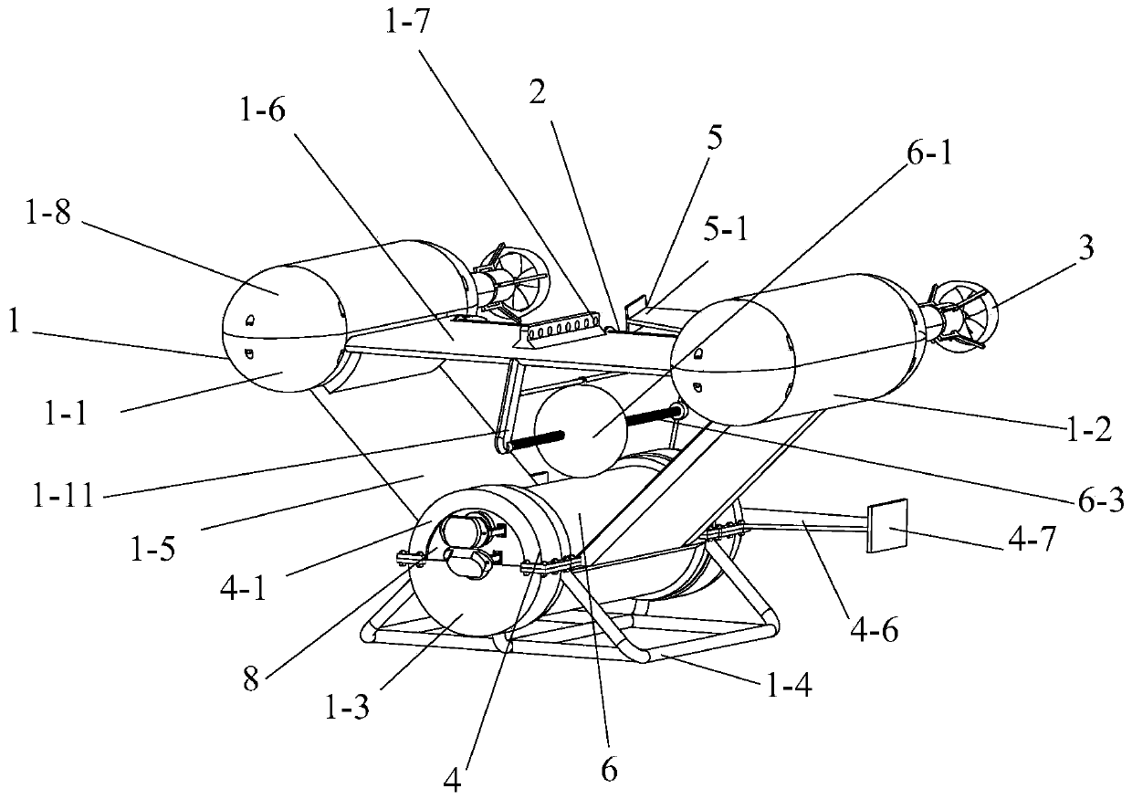 Autonomous stable multi-degree-of-freedom motion controllable pod type underwater towed body