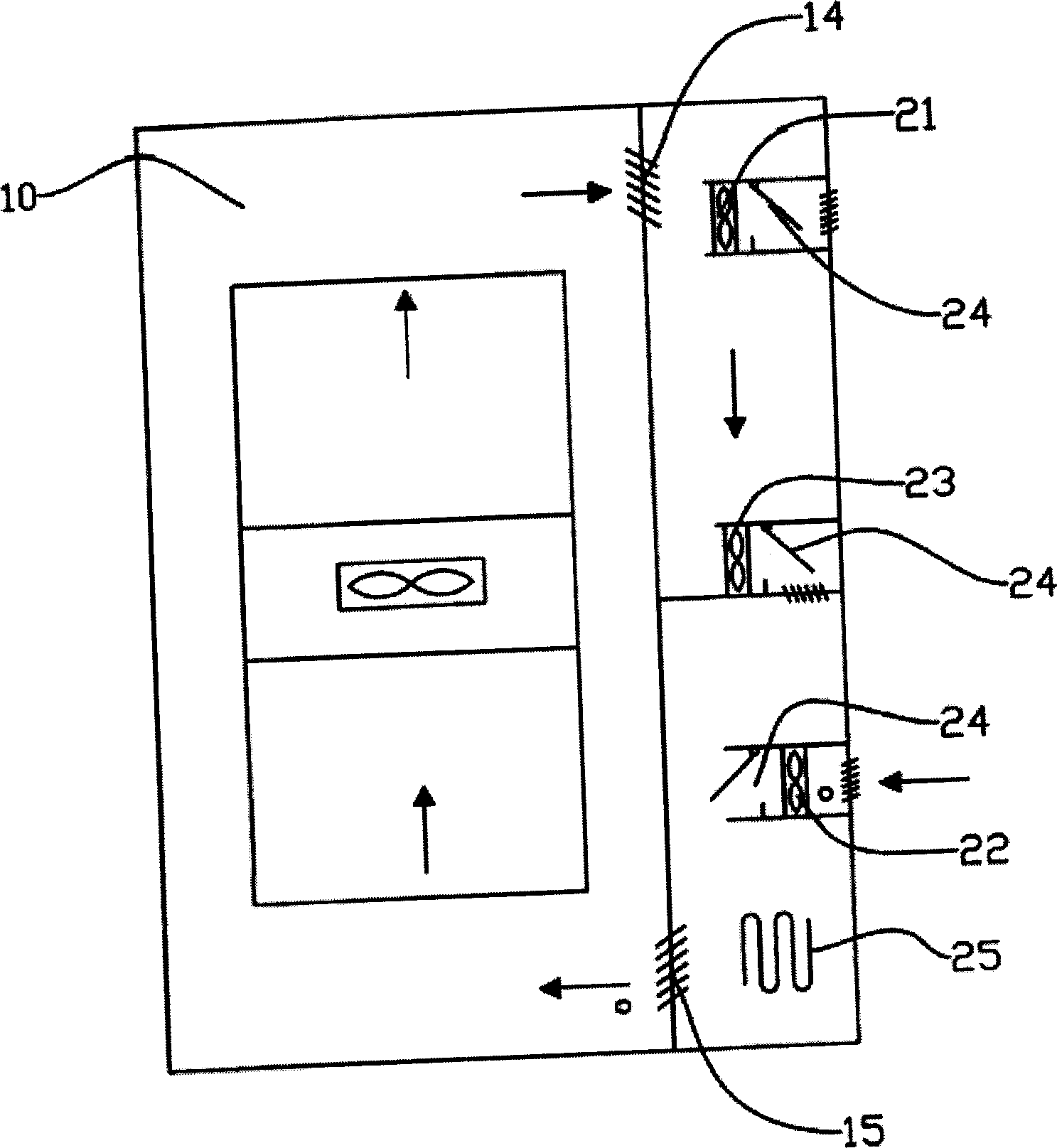 Machine-cabinet temperature controlling system, device and method