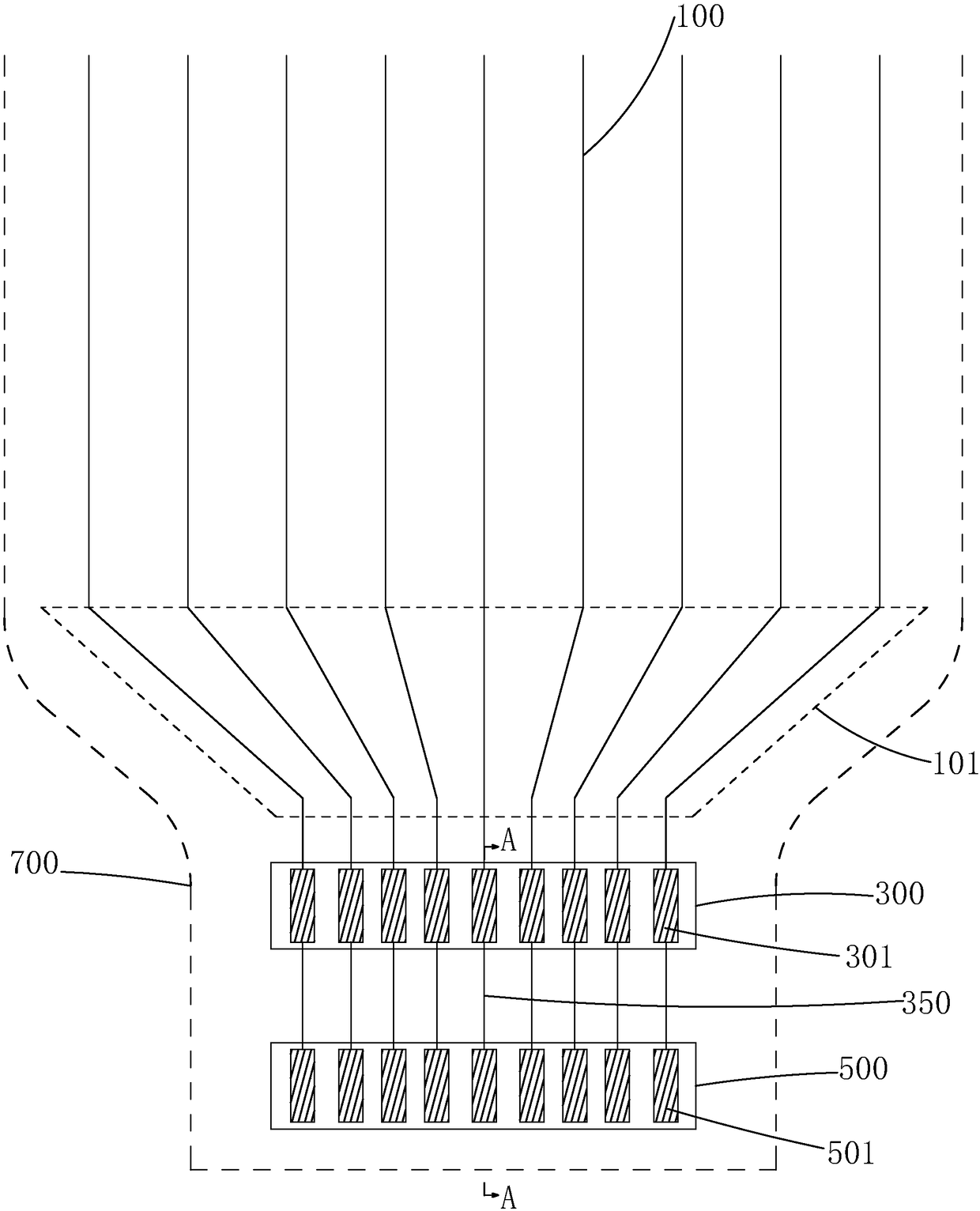 Full contact test circuit for TFT (Thin Film Transistor) array substrate