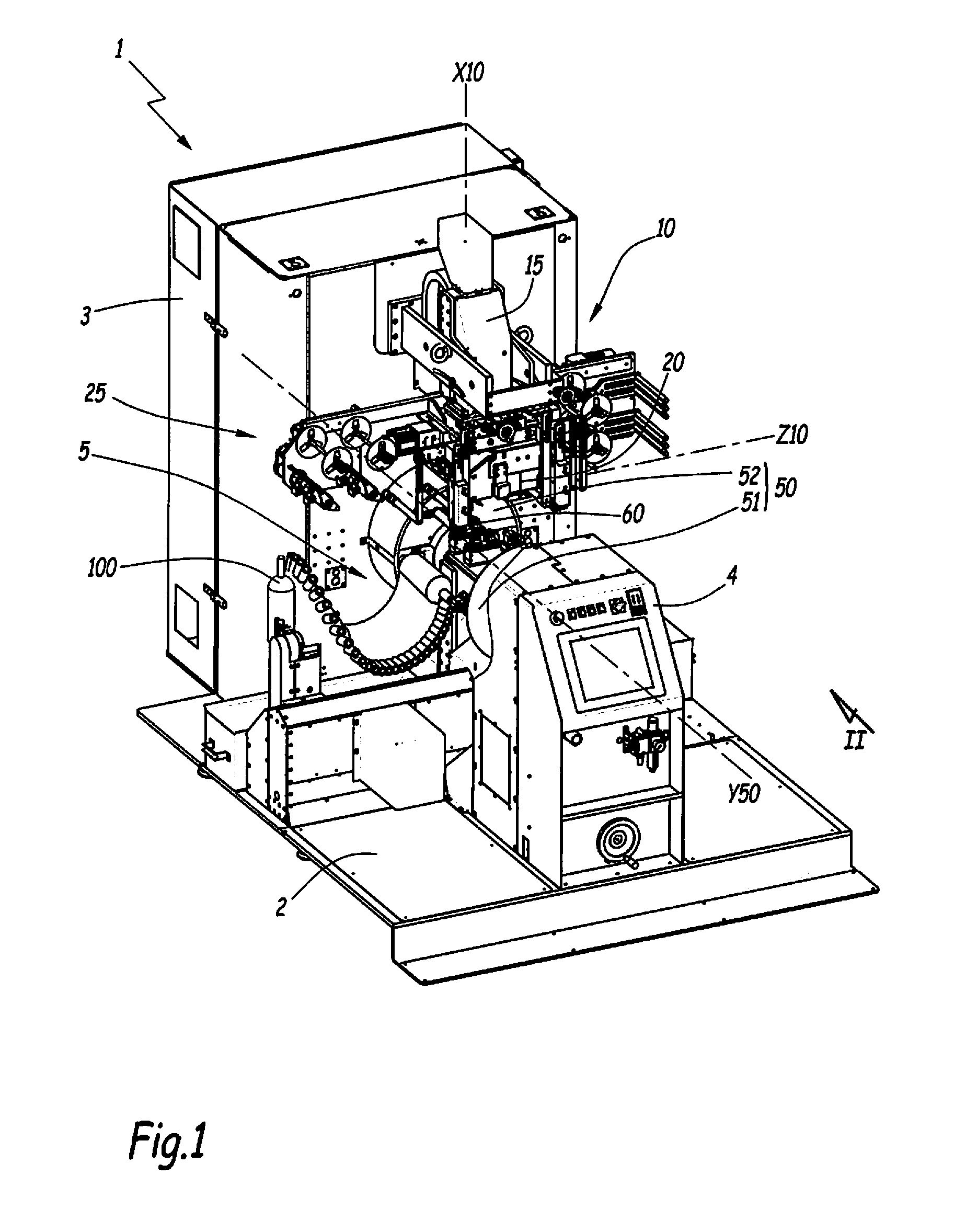 Machine and method for marking articles