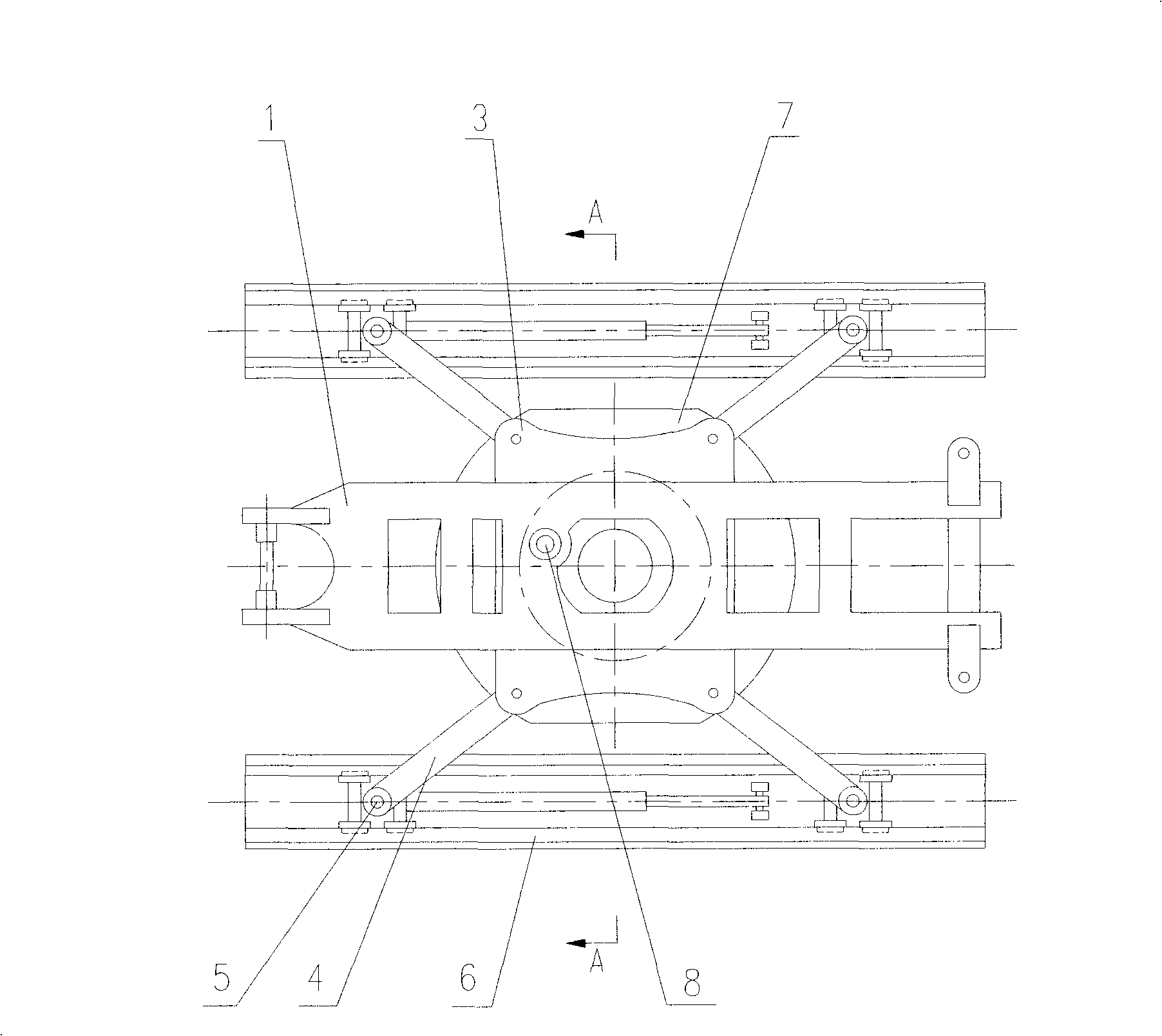 Walking type pile-driving frame turning and running mechanism