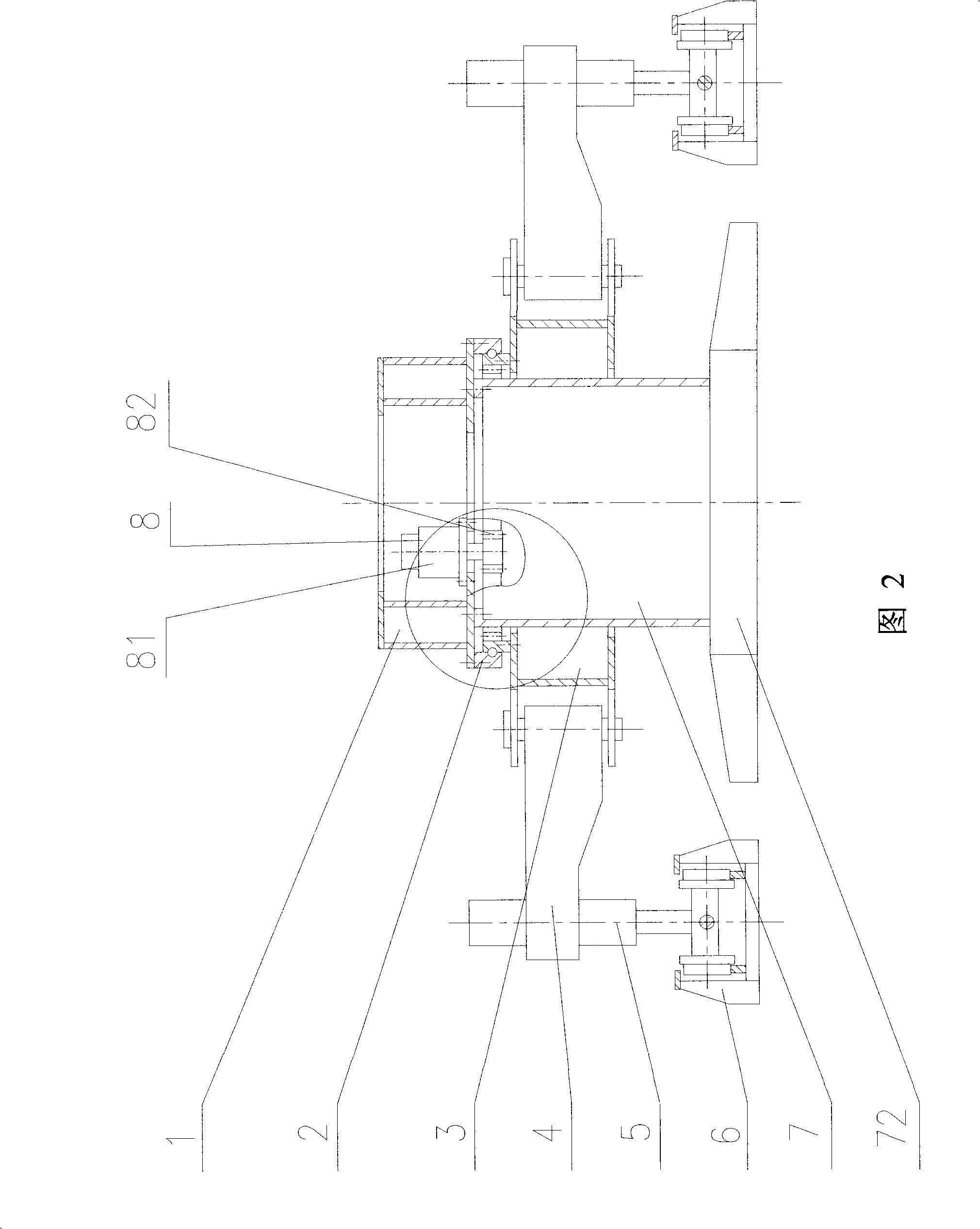 Walking type pile-driving frame turning and running mechanism