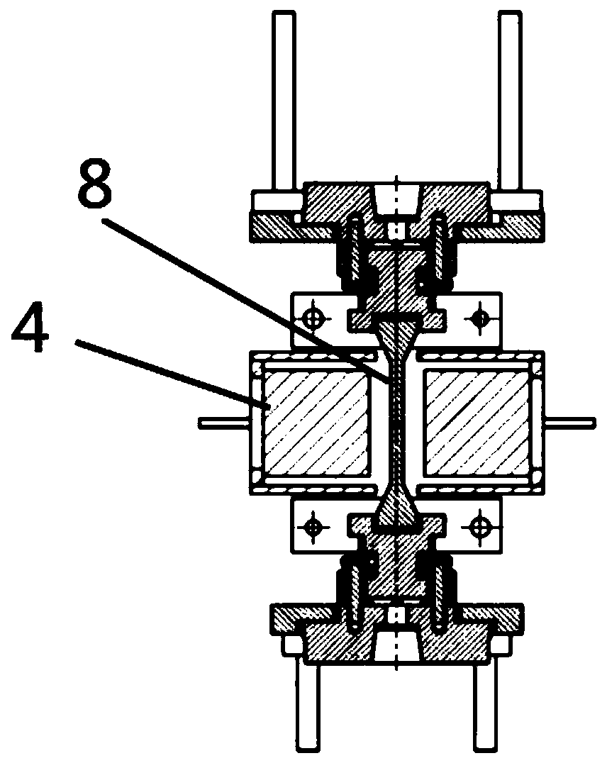 Structure for realizing ultra-high temperature heating of synchrotron radiation light source in-situ tensile CT imaging experiment