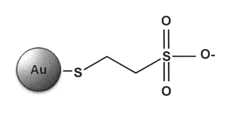 Pharmaceutical compositions comprising water-soluble sulfonate-protected nanoparticles and uses thereof