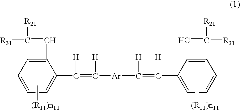 Aromatic methylidene compound, methylstyryl compound for producing the same, production method therefor, and organic electroluminescent element