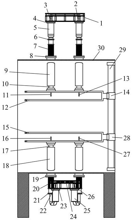 Follow-up coil wiring device used under high-vacuum and high-voltage conditions