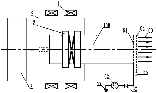 Spiral wave plasma propelling unit without neutralizer