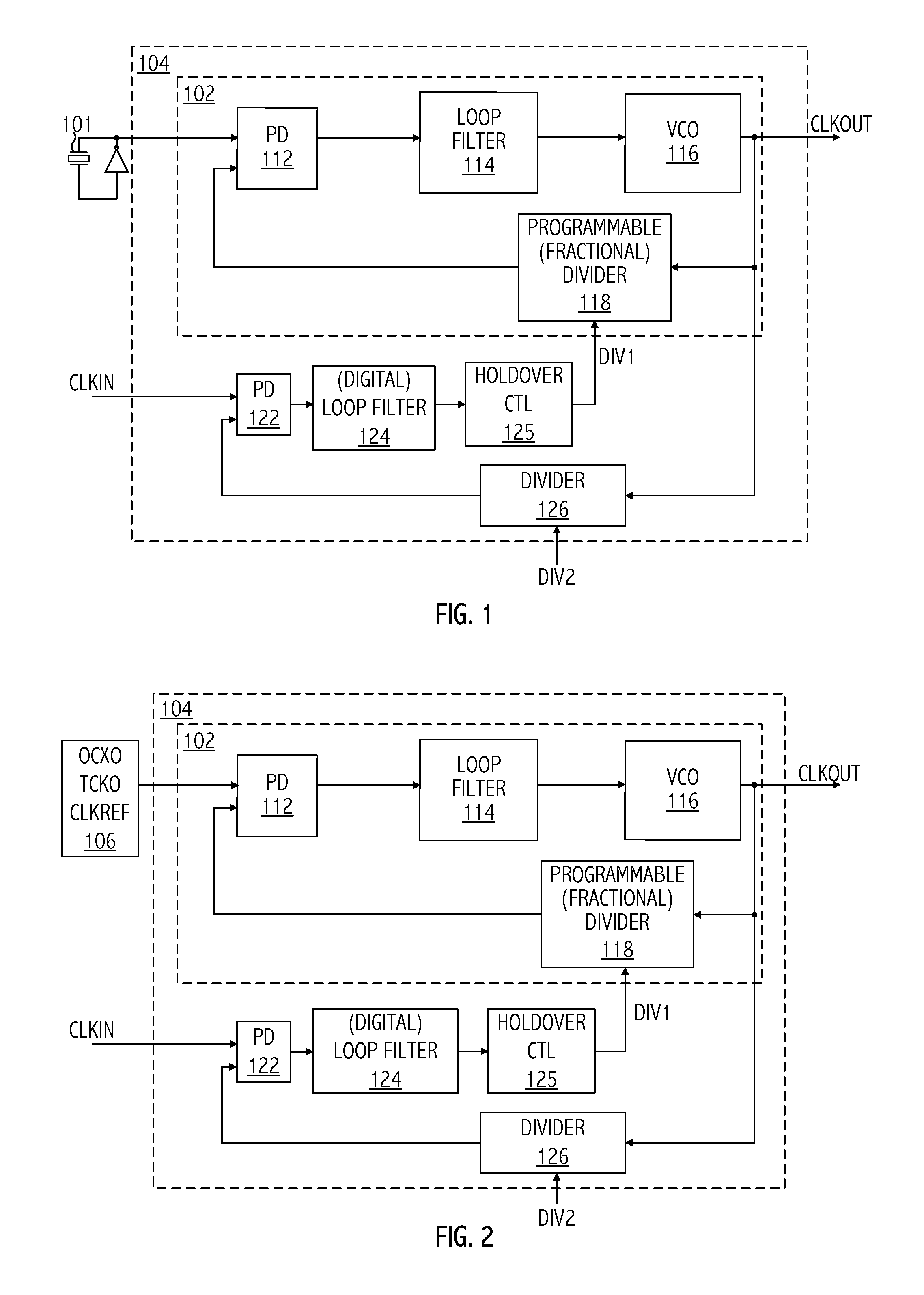 Cascaded pll for reducing low-frequency drift in holdover mode