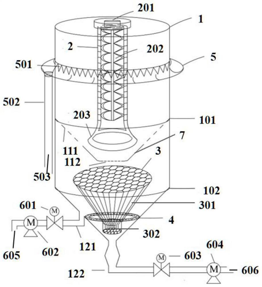 Device and method for separating and collecting sand and scum in bottom mud sediment