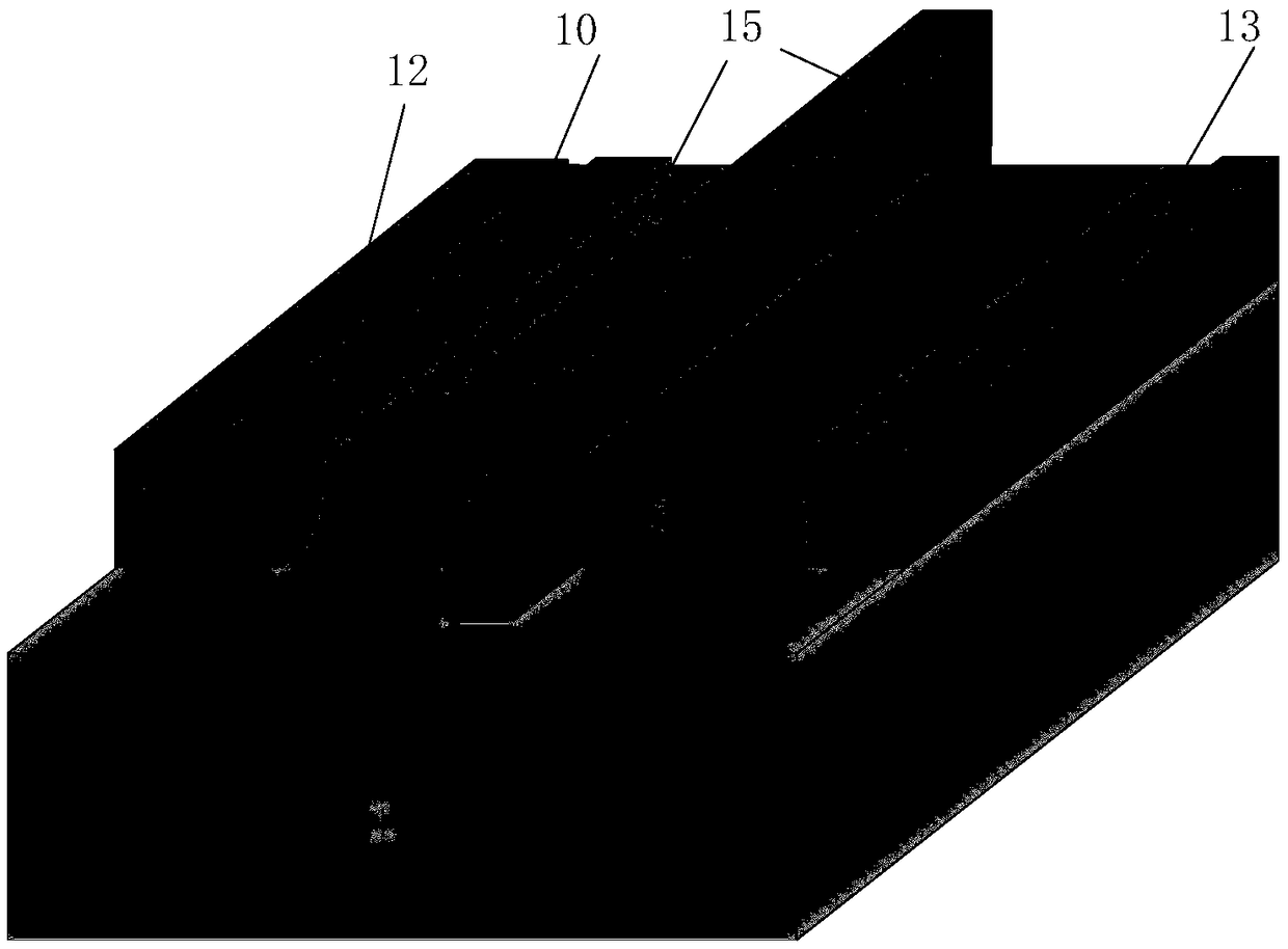 Transverse high-voltage device with low specific on-resistance