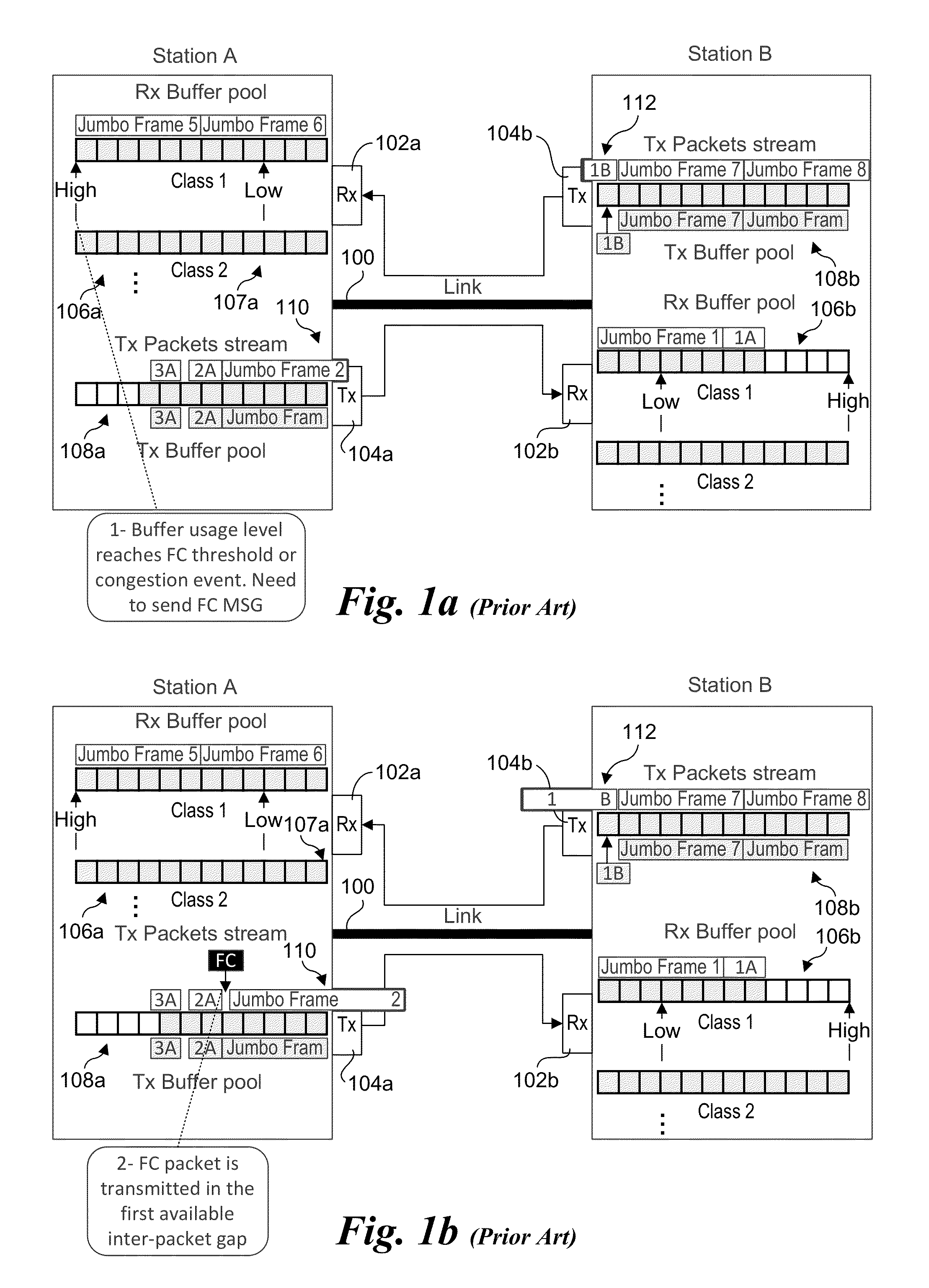 Flow control with reduced buffer usage for network devices