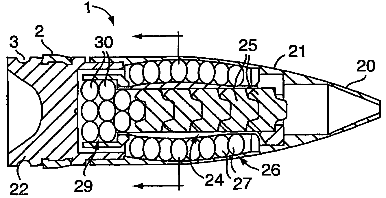 Universal KE projectile, in particular for medium caliber munitions