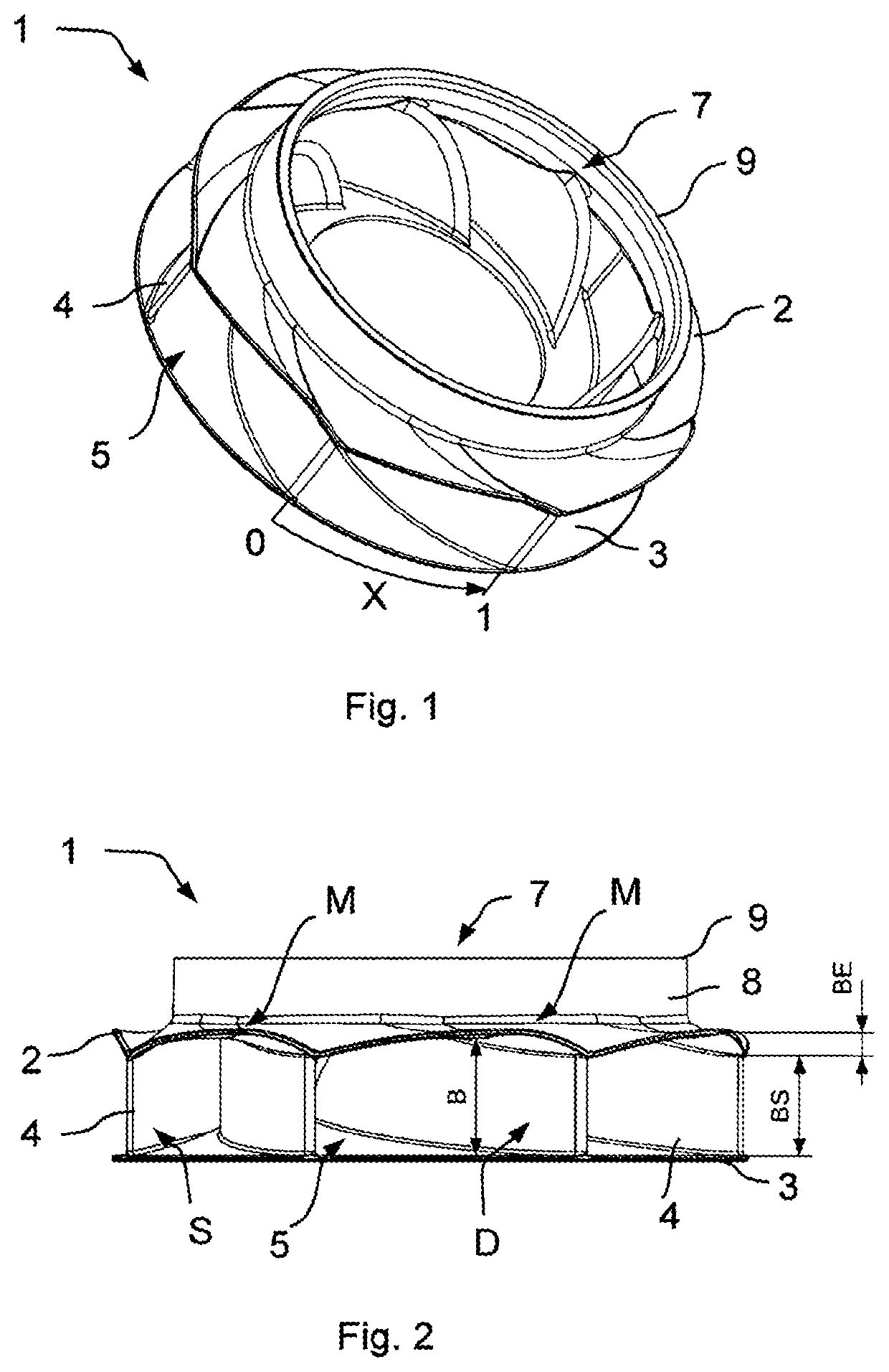 Covered radial fan wheel with a periodically and asymmetrically shaped plate