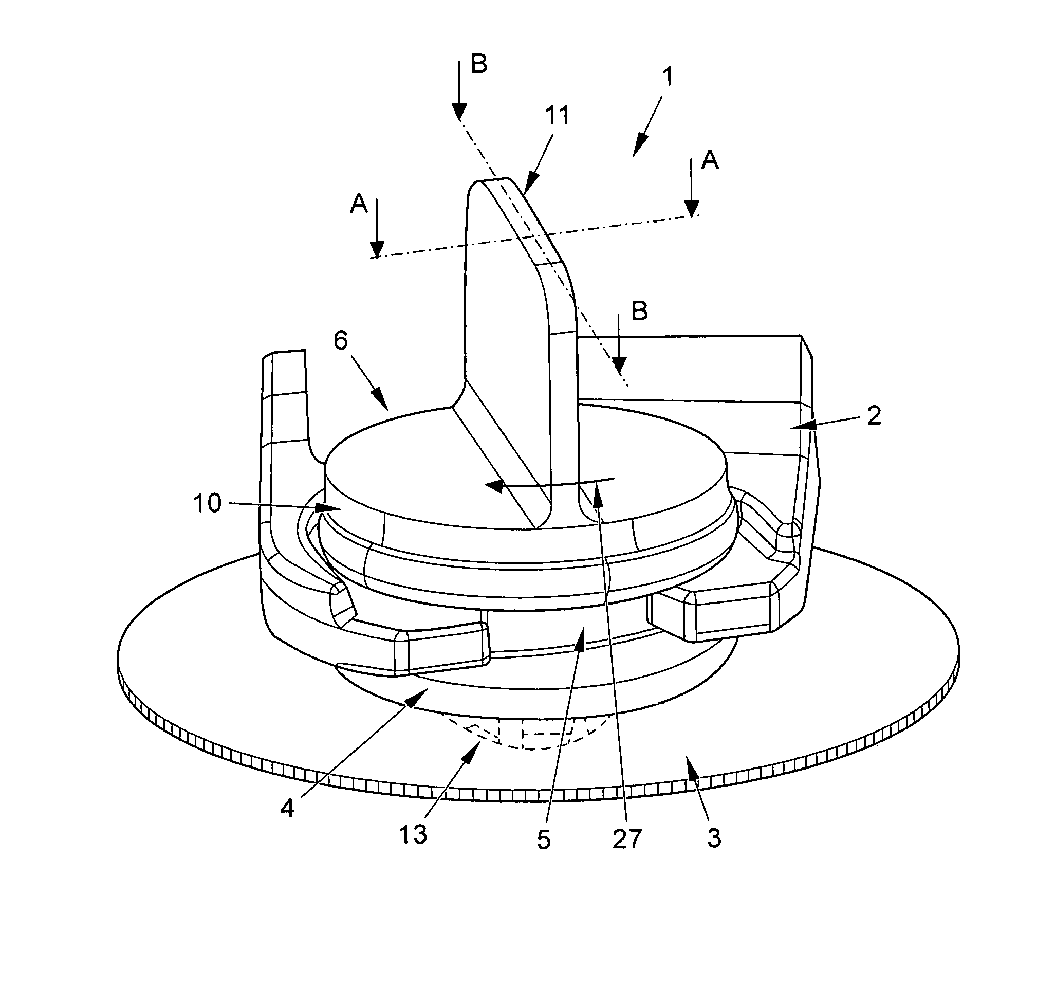 Configuration comprising a component and a fixing system for elastic attachment of the component to a panel-shaped support part