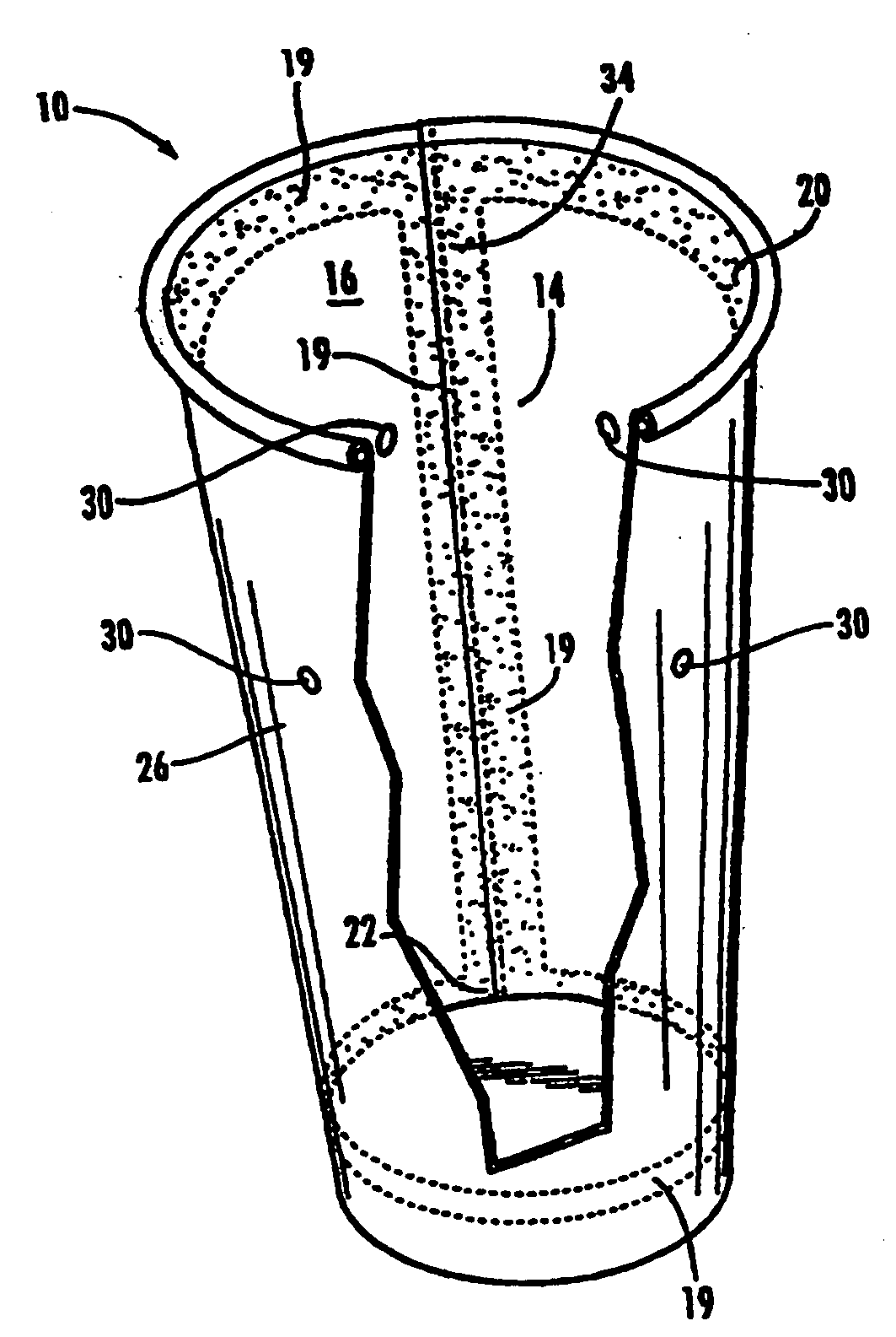 Method of making a container employing inner liner and vents for thermal insulation