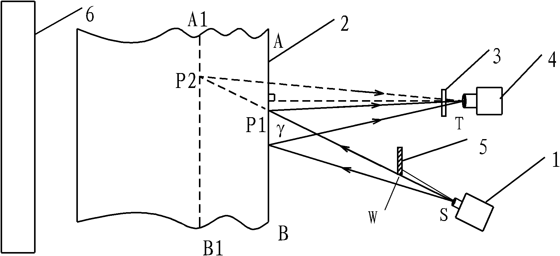 Laser measuring device for measuring thickness of plate