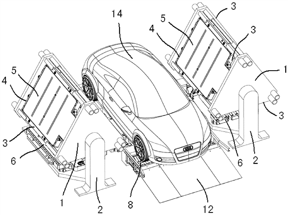 Rotating battery compartment, charging and swapping system, battery operating platform and position adjustment method