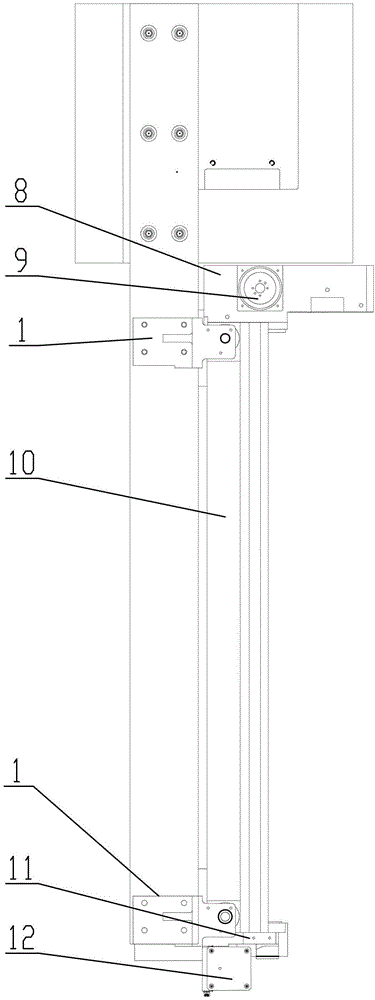 Side surface support lifting device on yarn winding machine