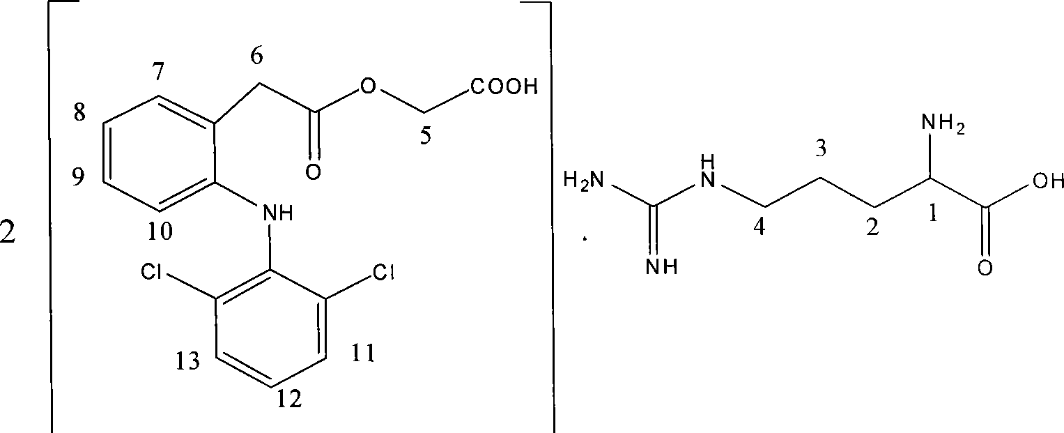 Salt compound formed by aceclofenac and organic base as well as composition and uses thereof