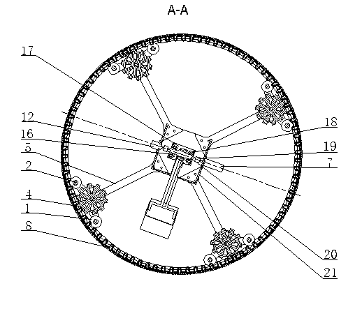 Five-drive spherical robot using mixed synchronous belt