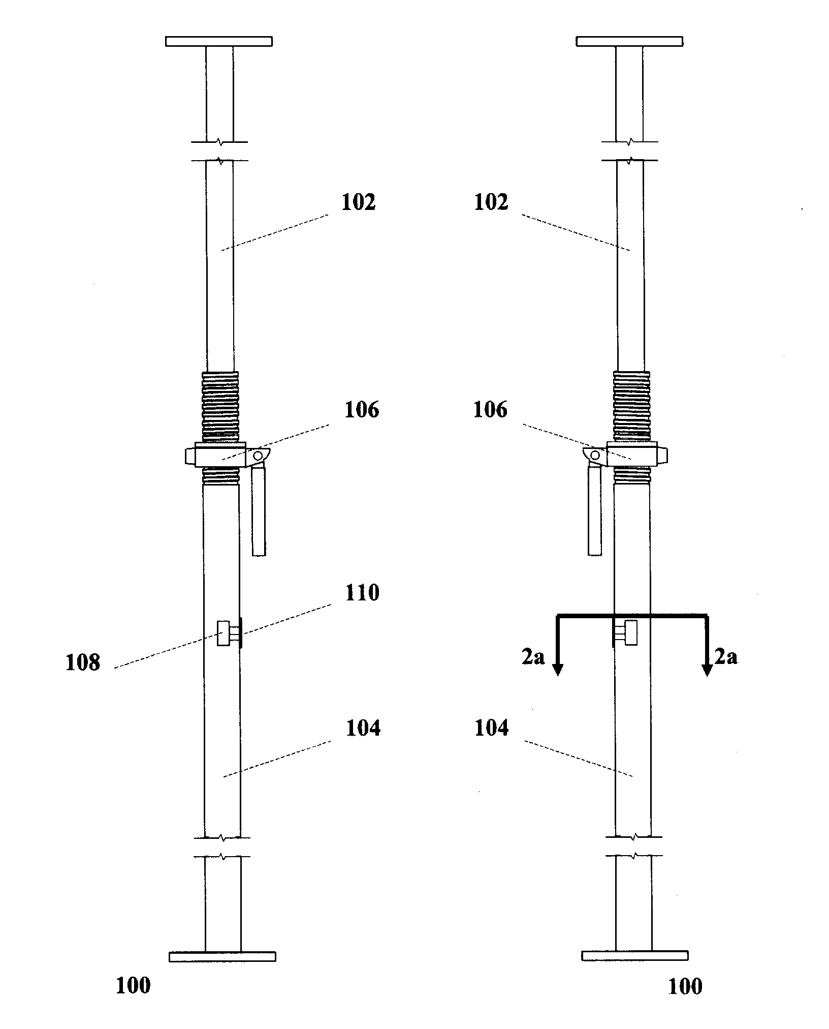 System for monitoring condition of adjustable construction temporary supports