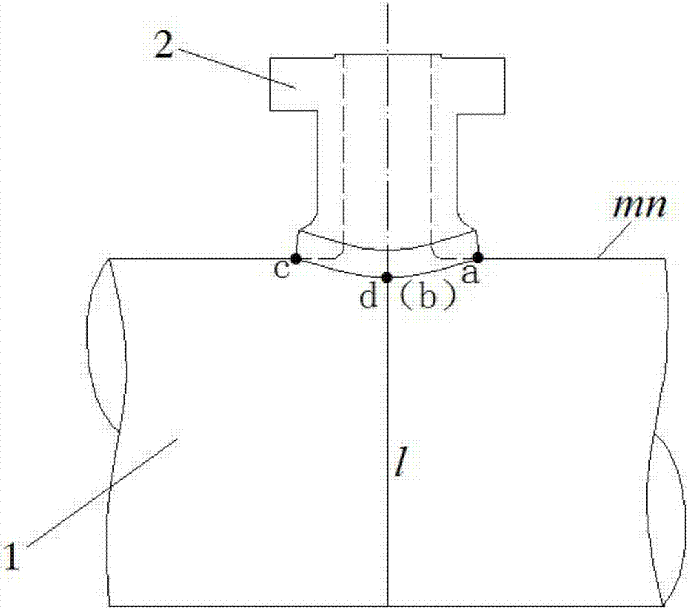 Tapping method for pipeline arc surface and cutting torch support adjusting device for tapping